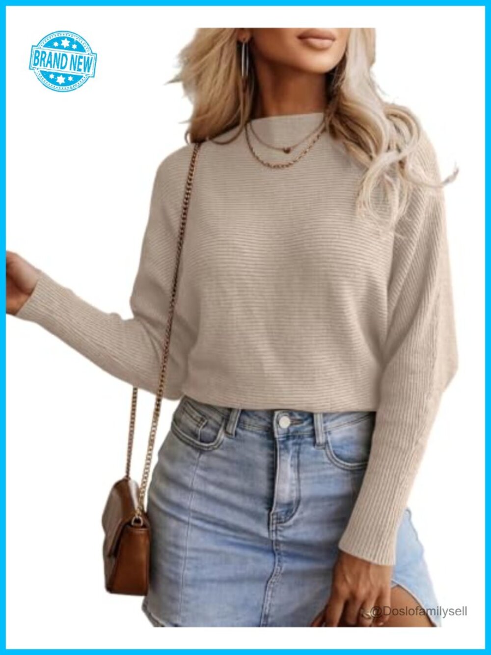 Women's Ribbed Knit Cropped Sweater Batwing Sleeve Boat Neck Pullover